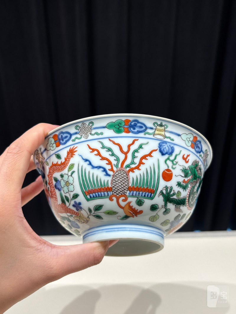 清乾隆 五彩龙凤纹碗 - 图10